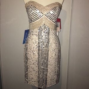 sequin strapless dress
